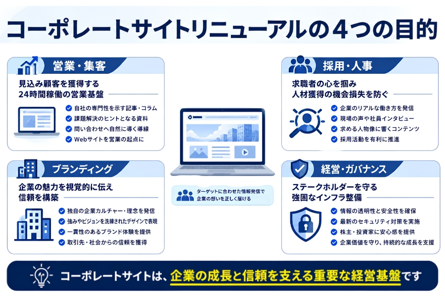 コーポレートサイトリニューアル4つの目的