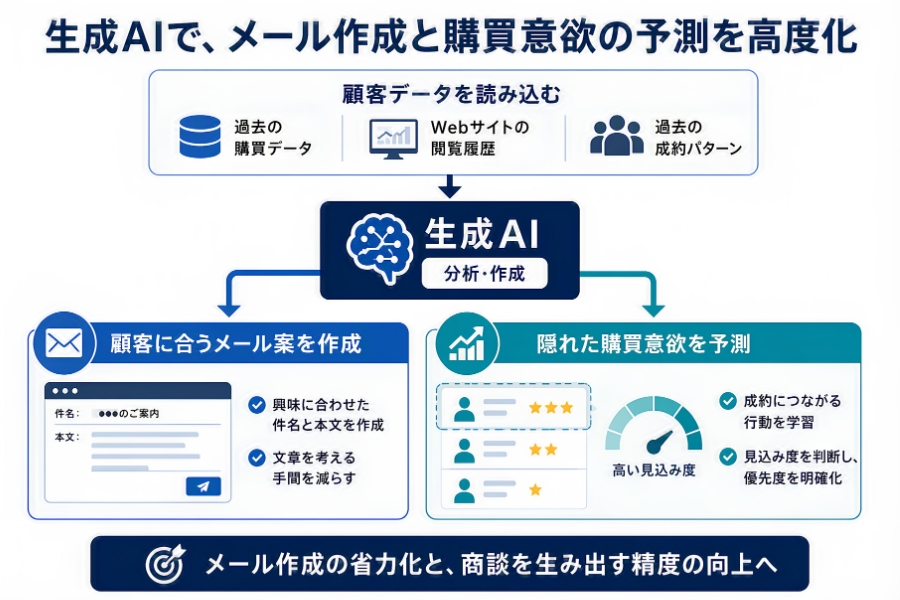 生成AIで、メール作成と購買意欲の予測を高度化