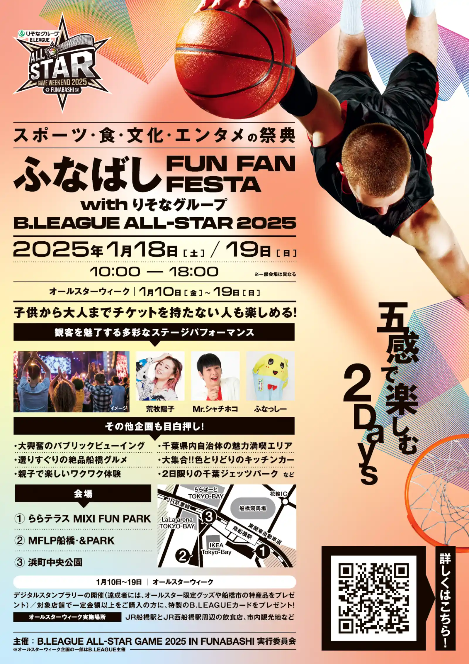 ふなばしFUN FAN FESTA with りそなグループ B.LEAGUE ALL-STAR 2025ポスター